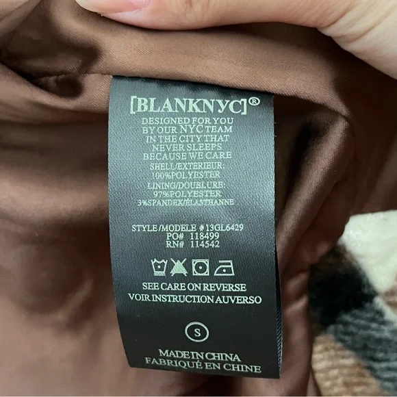 Blank NYC Plaid Cropped Shacket Shirt Jacket in All The Best Size Small - Picture 11 of 15